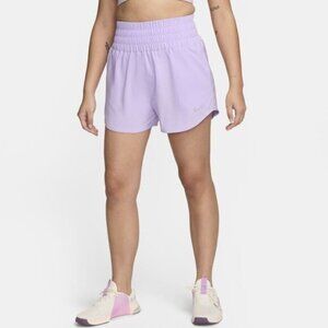 NIKE ONE Women’s Dri-FIT Ultra High Waist Brief Lined Shorts Lilac Ice NEW